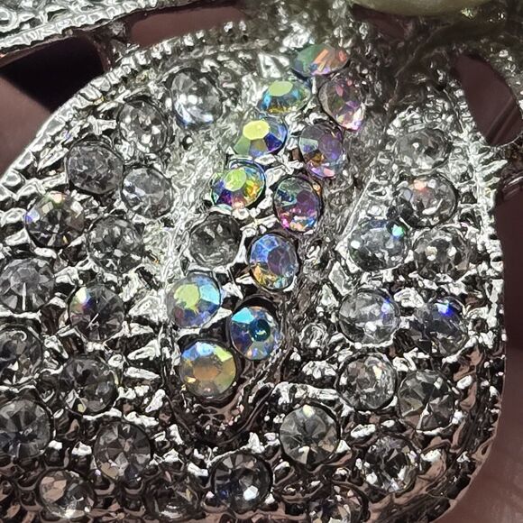 Premier Designs Prissy Brooch Rhinestones Faux Pearl Floral Motif Formal 2" READ - Picture 7 of 10